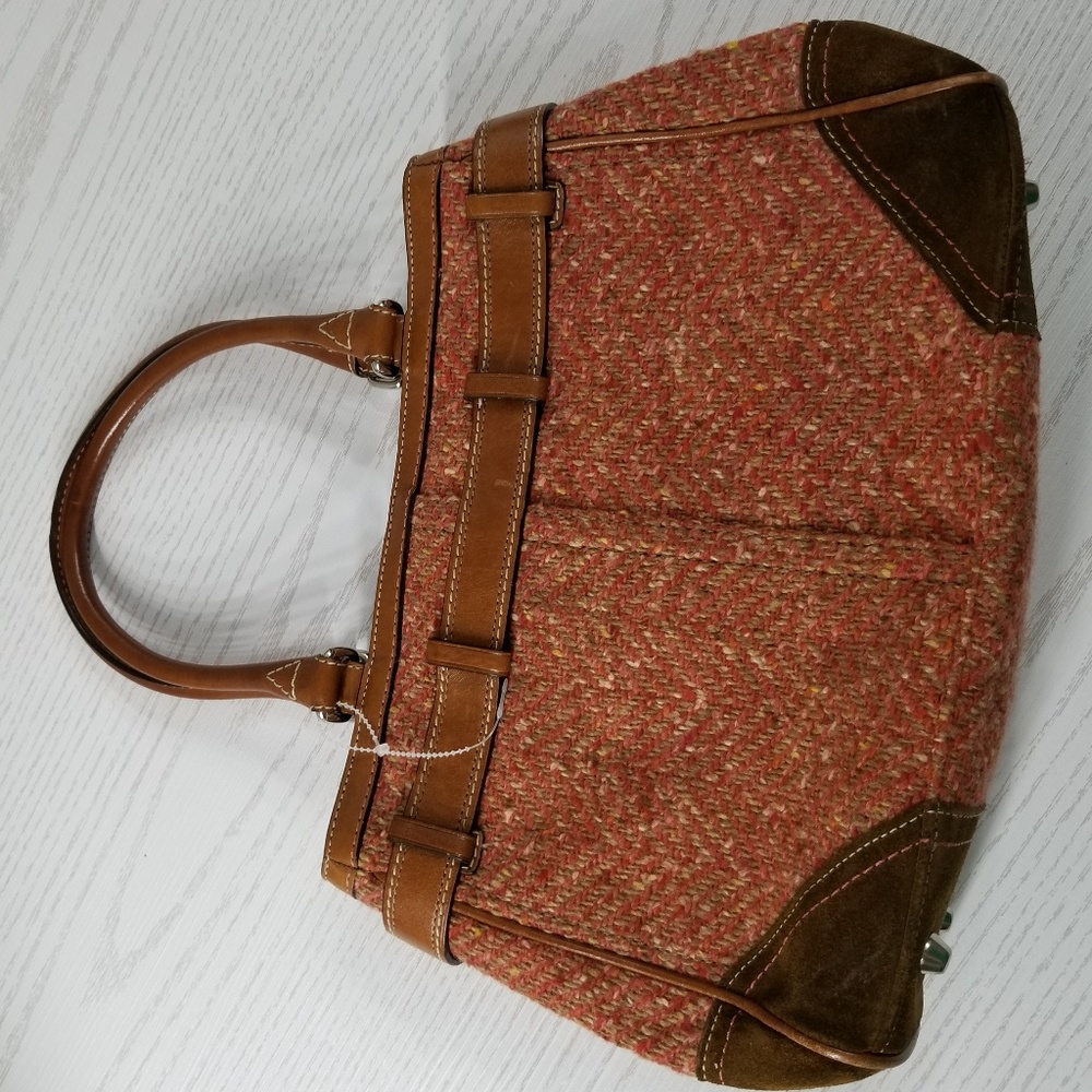 *Reposh* Coach Marron Tweed Wool Herringbone Bag - Picture 5 of 6